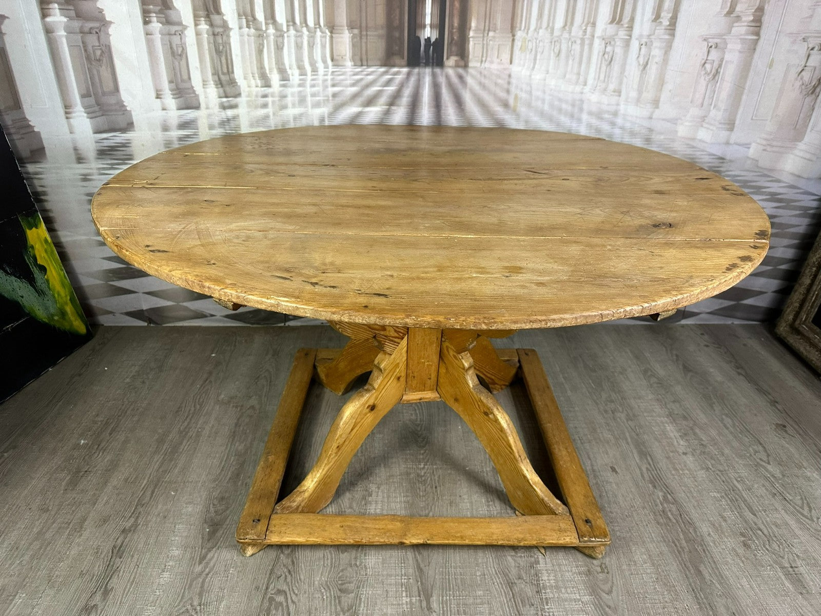 Esstisch Bauerntisch Kreuztisch übergroß Weichholz antik 19. Jh. Tisch – Arthome24