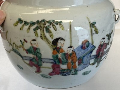 Chinesischer Famille-Rose-Suppentopf mit Deckel – 19. Jahrhundert