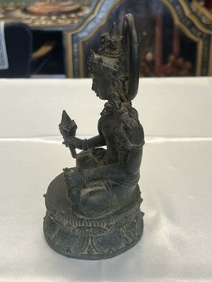 Shiva in meditativer Pose – Bronzeskulptur, wohl um 1940