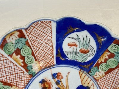 Imari-Teller mit Muschelrand, Japan um 1900, 22 cm