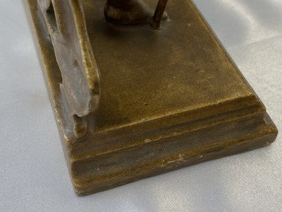 Landsknecht-Figur mit Hellebarde, goldfarben, 26 cm