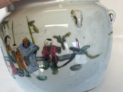 Chinesischer Famille-Rose-Suppentopf mit Deckel – 19. Jahrhundert