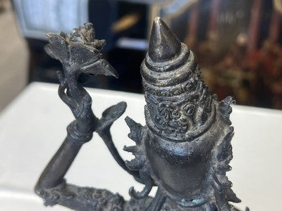 Bodhisattva Manjushri – Bronzeskulptur, wohl China um 1940