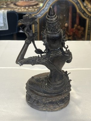 Bodhisattva Manjushri – Bronzeskulptur, wohl China um 1940