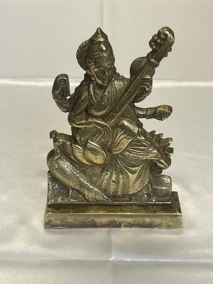 Saraswati – Messingfigur der Hindu-Göttin