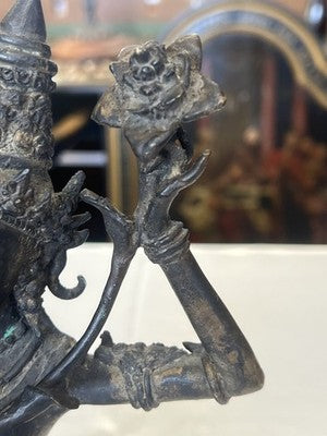 Bodhisattva Manjushri – Bronzeskulptur, wohl China um 1940
