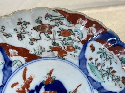 Imari-Teller mit Chrysantheme, Japan um 1900, 21,5 cm