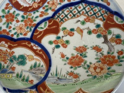 Imari-Teller Japan mit Landschaft, um 1900, 24,5 cm