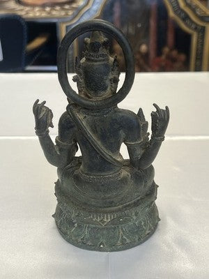 Shiva in meditativer Pose – Bronzeskulptur, wohl um 1940