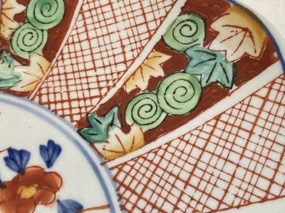 Imari-Teller mit Muschelrand, Japan um 1900, 22 cm