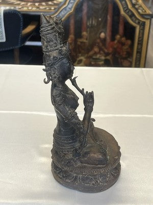 Bodhisattva Manjushri – Bronzeskulptur, wohl China um 1940