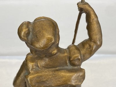Landsknecht-Figur mit Hellebarde, goldfarben, 26 cm