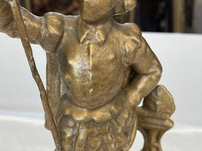 Landsknecht-Figur mit Hellebarde, goldfarben, 26 cm