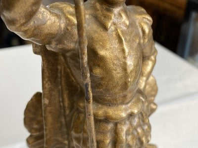 Landsknecht-Figur mit Hellebarde, goldfarben, 26 cm