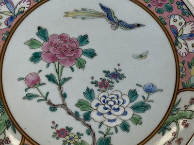 Famille-Rose-Teller China um 1900/20, 21,5 cm