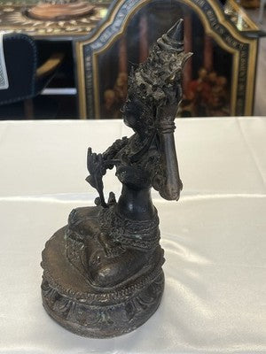 Bodhisattva Manjushri – Bronzeskulptur, wohl China um 1940