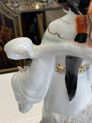 Geisha Porzellanfigur mit Sonnenschirm, 44,5 cm