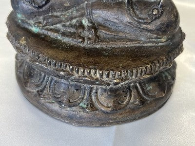 Bodhisattva Manjushri – Bronzeskulptur, wohl China um 1940