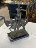 Milo Bronze Ritter zu Pferd auf Marmorsockel, 31 cm