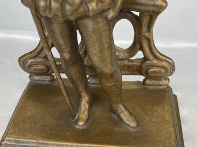 Landsknecht-Figur mit Hellebarde, goldfarben, 26 cm