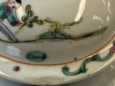 Chinesischer Famille-Rose-Suppentopf mit Deckel – 19. Jahrhundert