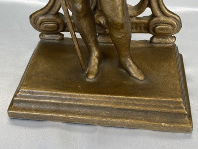 Landsknecht-Figur mit Hellebarde, goldfarben, 26 cm