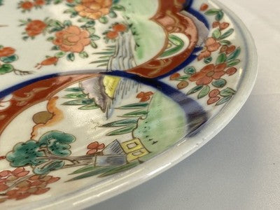 Imari-Teller Japan mit Landschaft, um 1900, 24,8 cm