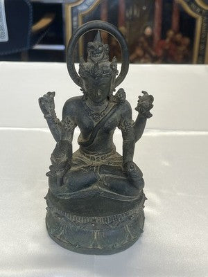 Shiva in meditativer Pose – Bronzeskulptur, wohl um 1940