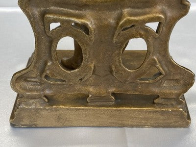 Landsknecht-Figur mit Hellebarde, goldfarben, 26 cm