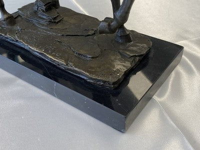 Milo Bronze Ritter zu Pferd auf Marmorsockel, 31 cm