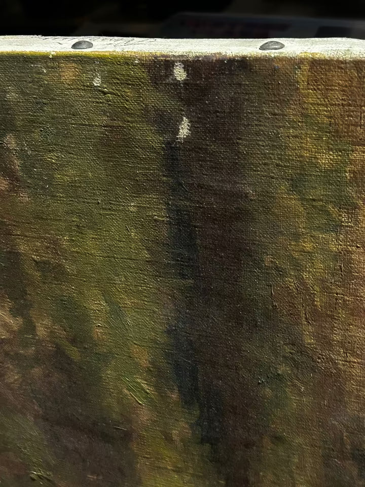Ölgemälde Gemälde Landschaft mit Vieh und Person J Ringsten groß 125 × 74,5 cm Öl Leinwand signiert – Ansicht 14
