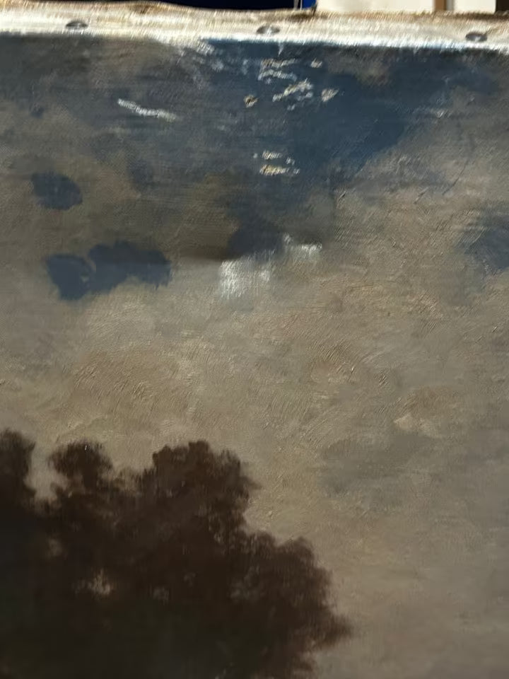 Ölgemälde Gemälde Landschaft mit Vieh und Person J Ringsten groß 125 × 74,5 cm Öl Leinwand signiert – Ansicht 13