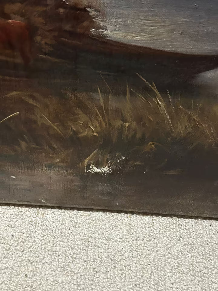 Ölgemälde Gemälde Landschaft mit Vieh und Person J Ringsten groß 125 × 74,5 cm Öl Leinwand signiert – Ansicht 15