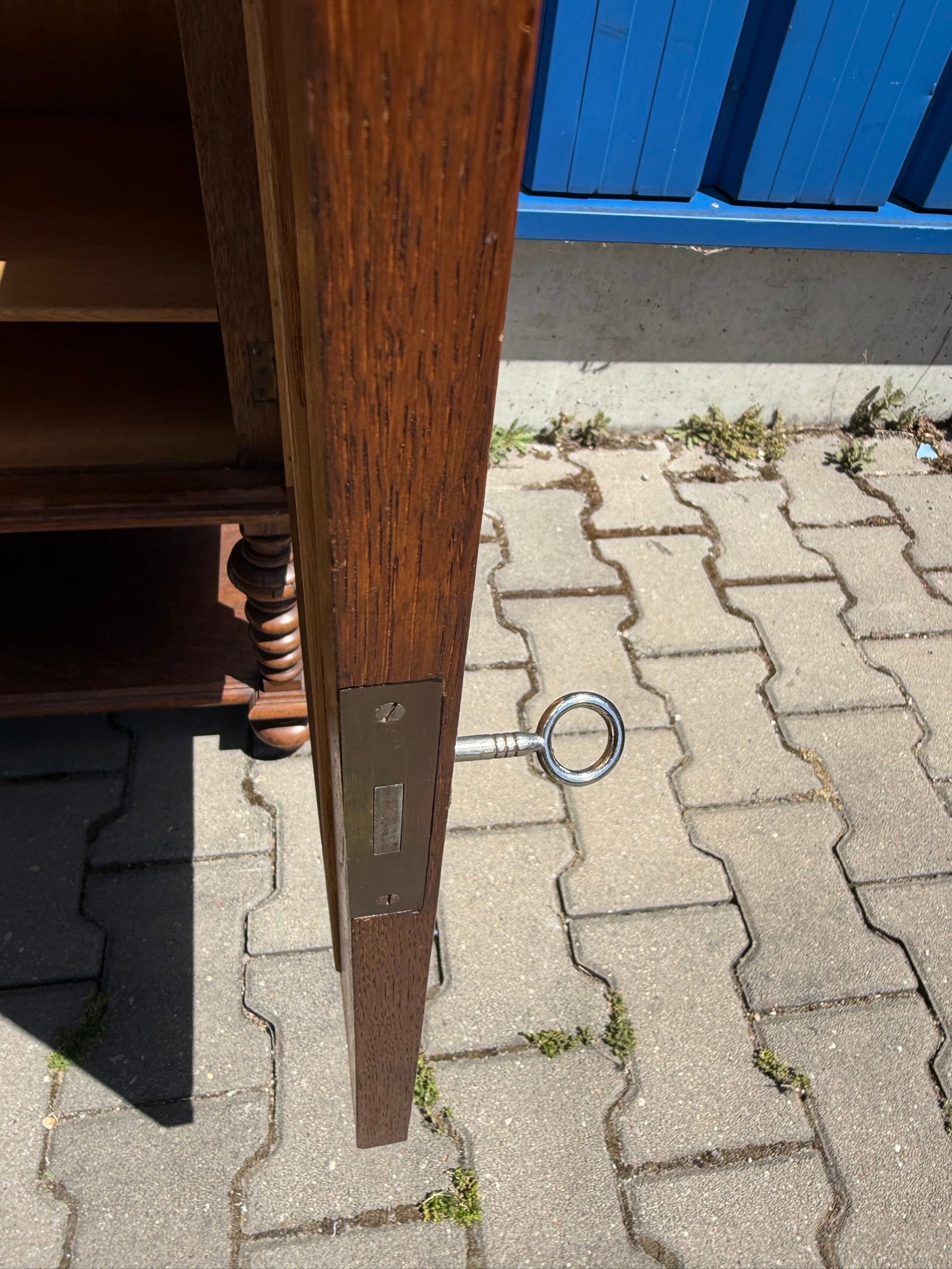 Gründerzeit Vertiko Halbschrank Eiche, antik geschnitzt, Beistellschrank / Nachtkommode, B/H 62/105 cm