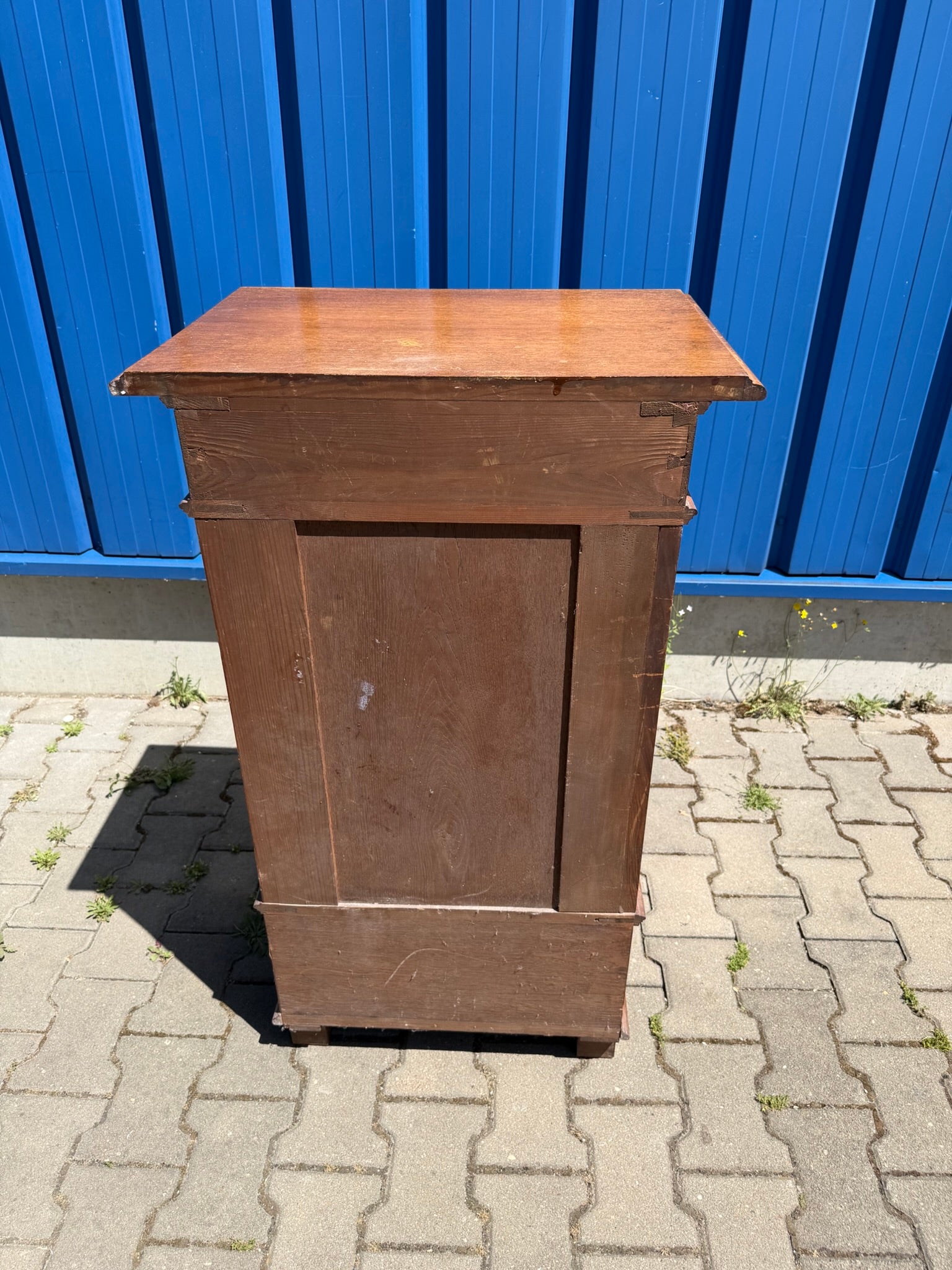 Gründerzeit Vertiko Halbschrank Eiche, antik geschnitzt, Beistellschrank / Nachtkommode, B/H 62/105 cm