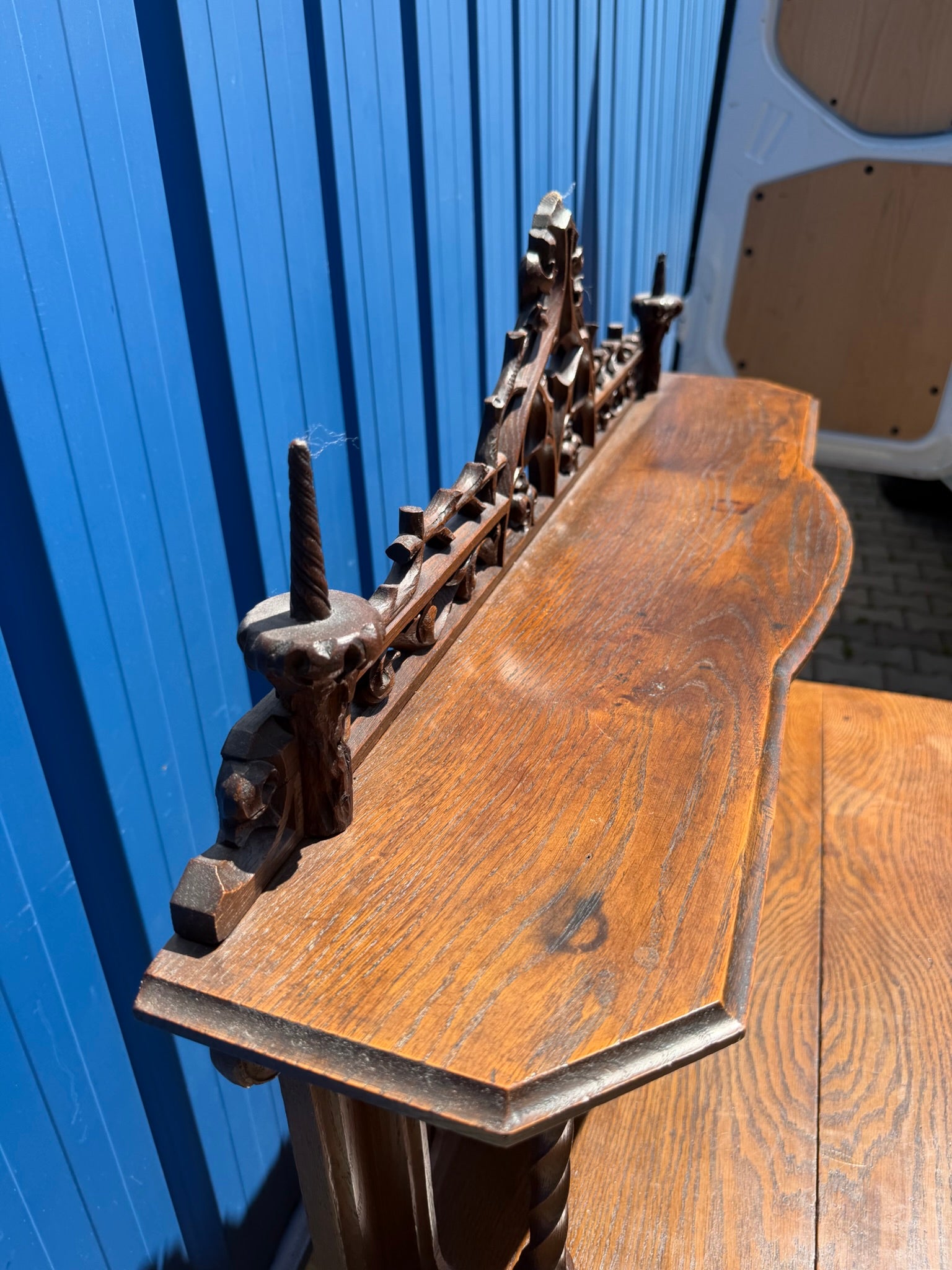 Historismus Anrichte Buffet Eiche mit Aufsatz, geschnitzt, um 1880 (Gründerzeit), B/H 94/147 cm