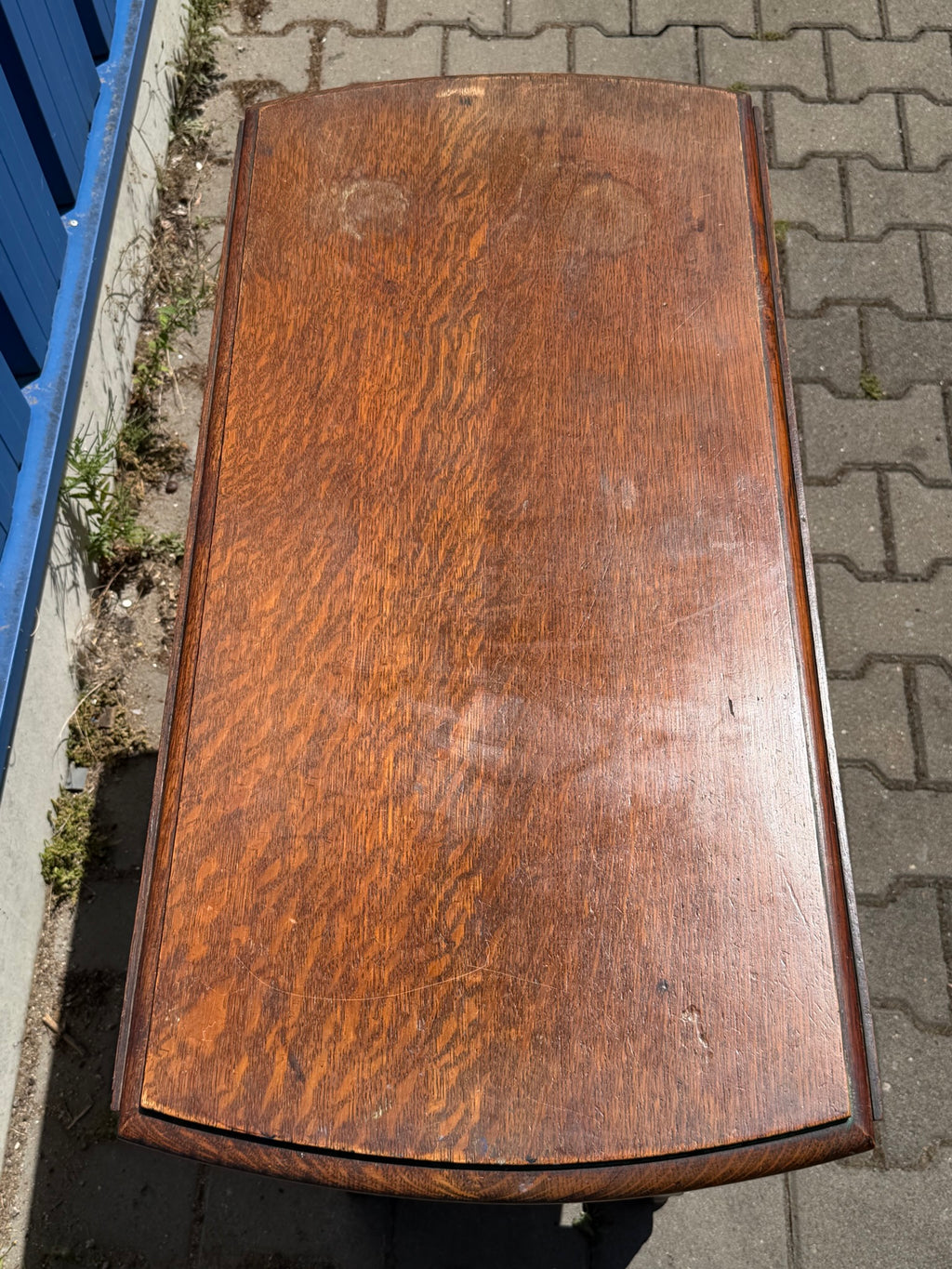 Tisch Eiche, englischer Gate-Leg-Klapptisch um 1880, gedrehte Beine