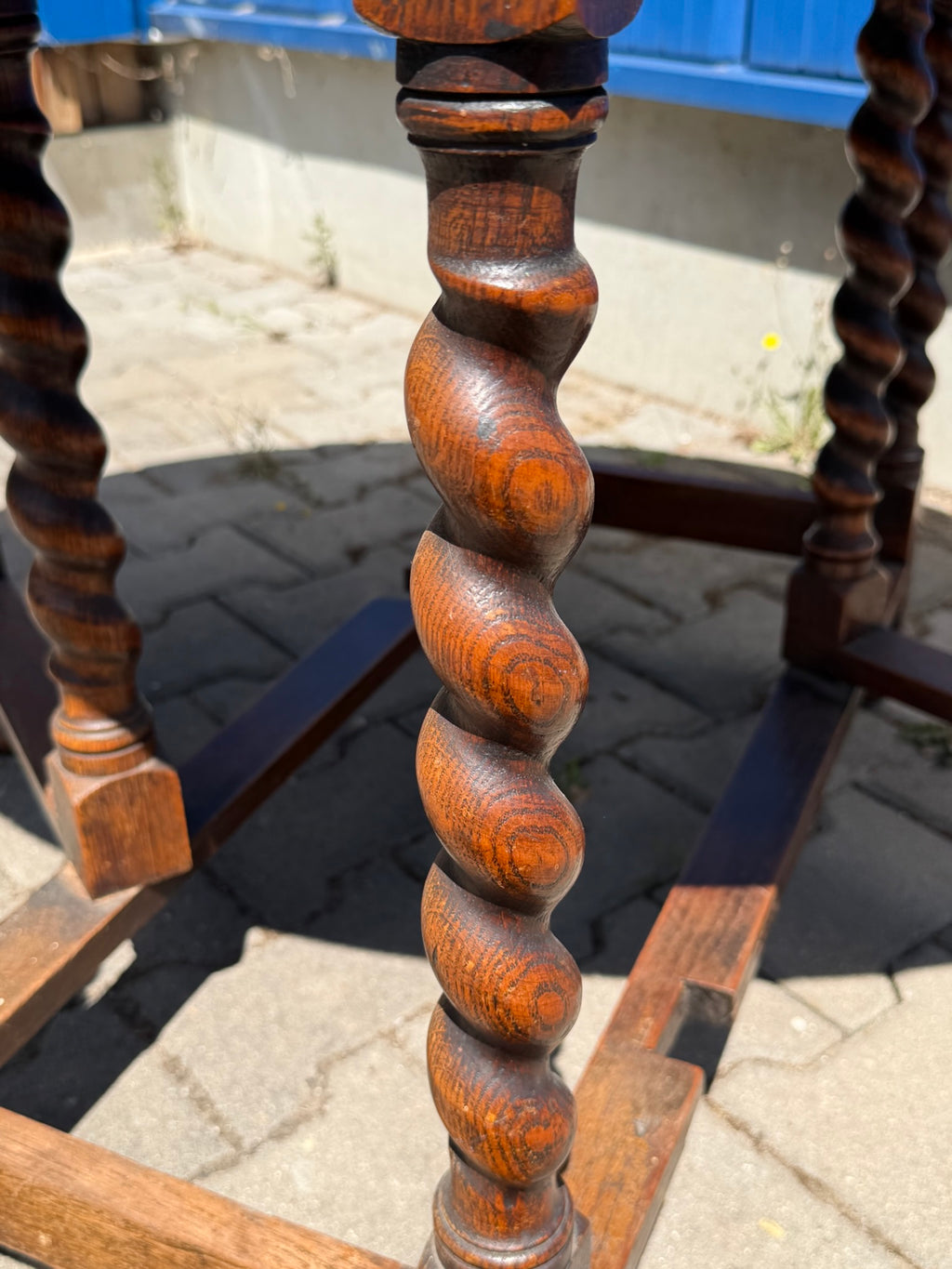 Tisch Eiche, englischer Gate-Leg-Klapptisch um 1880, gedrehte Beine