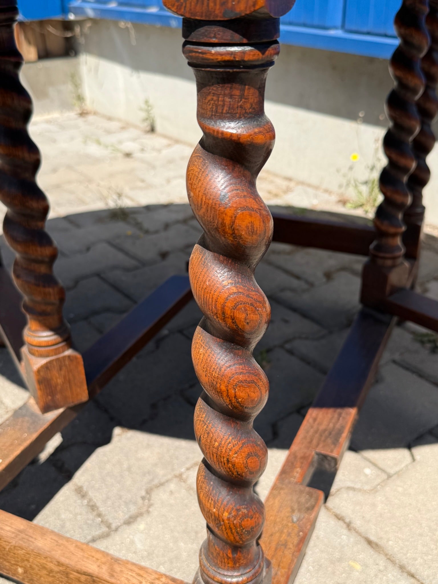 Tisch Eiche, englischer Gate-Leg-Klapptisch um 1880, gedrehte Beine