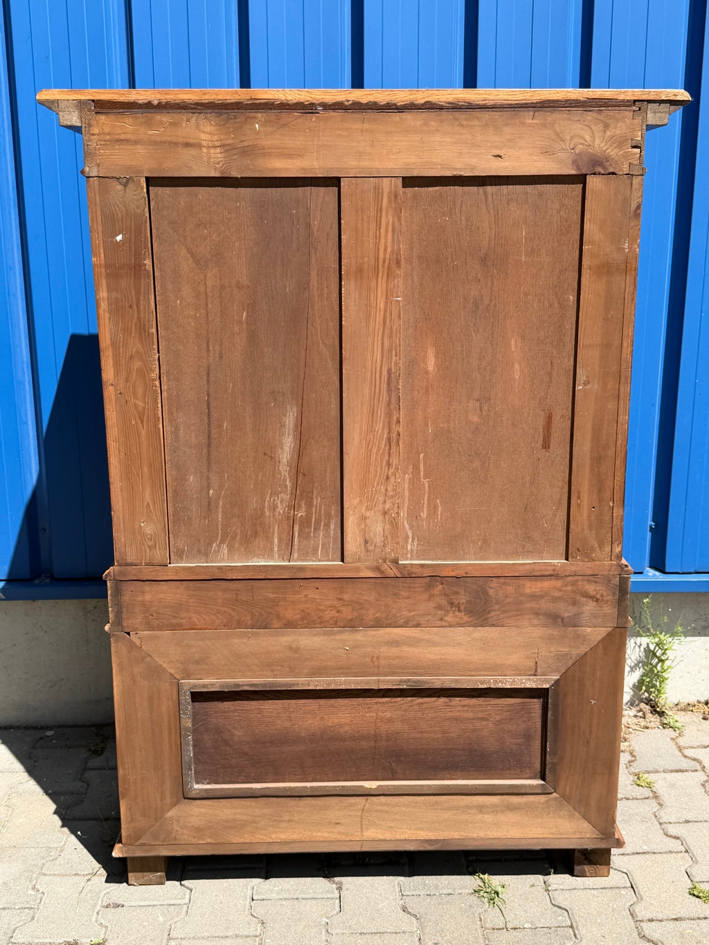 Vertiko Kredenz Eiche Gründerzeit um 1880, mit Etage und Schnitzwerk