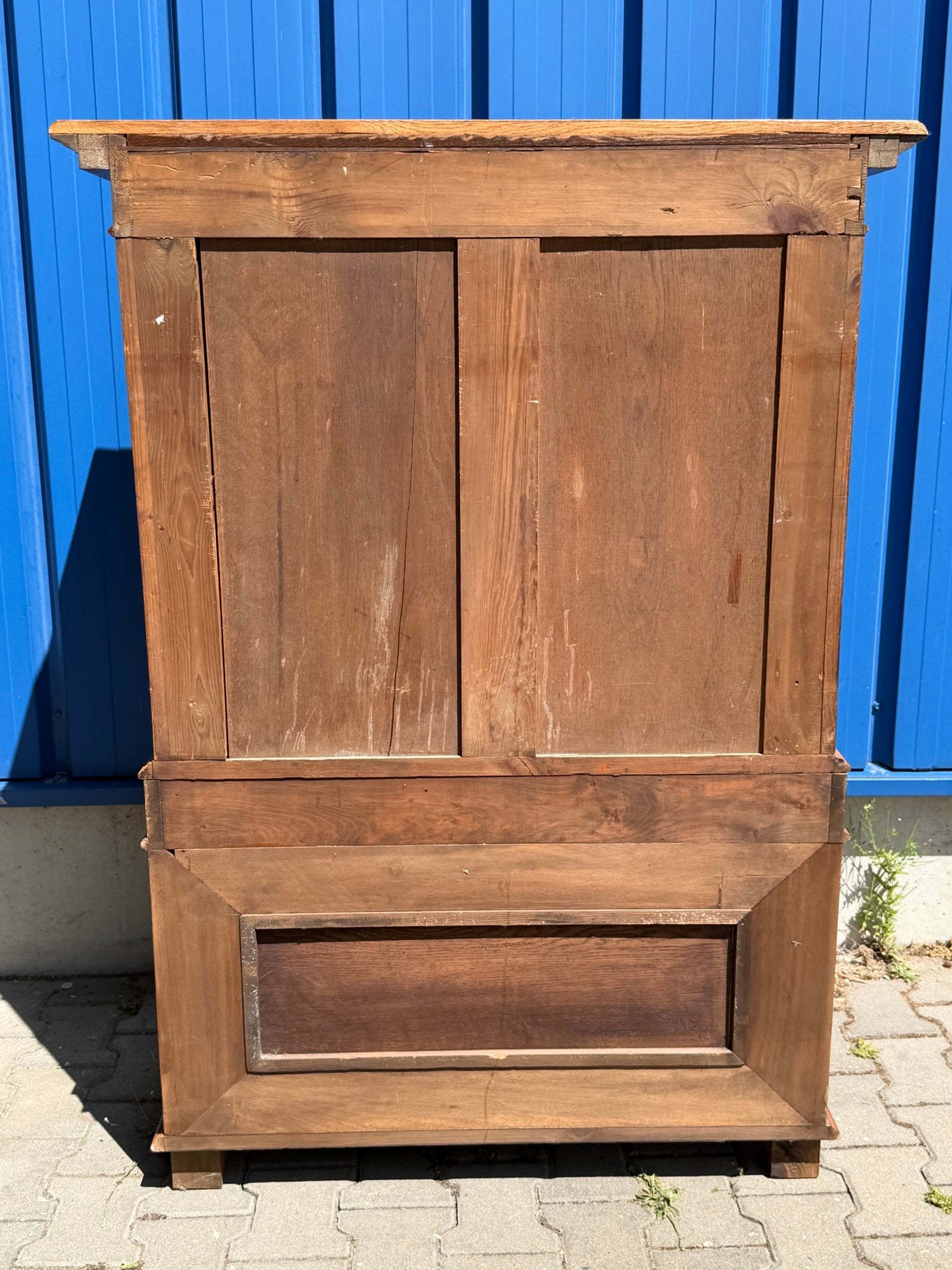 Vertiko Kredenz Eiche Gründerzeit um 1880, mit Etage und Schnitzwerk