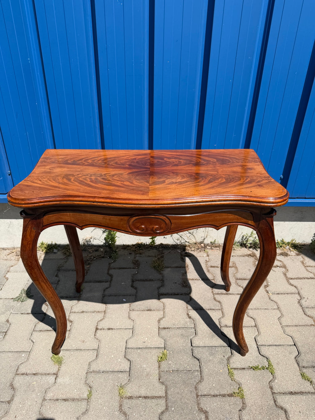 Antiker Spieltisch aus Mahagoni – klappbarer Kartentisch, Louis Philippe um 1870