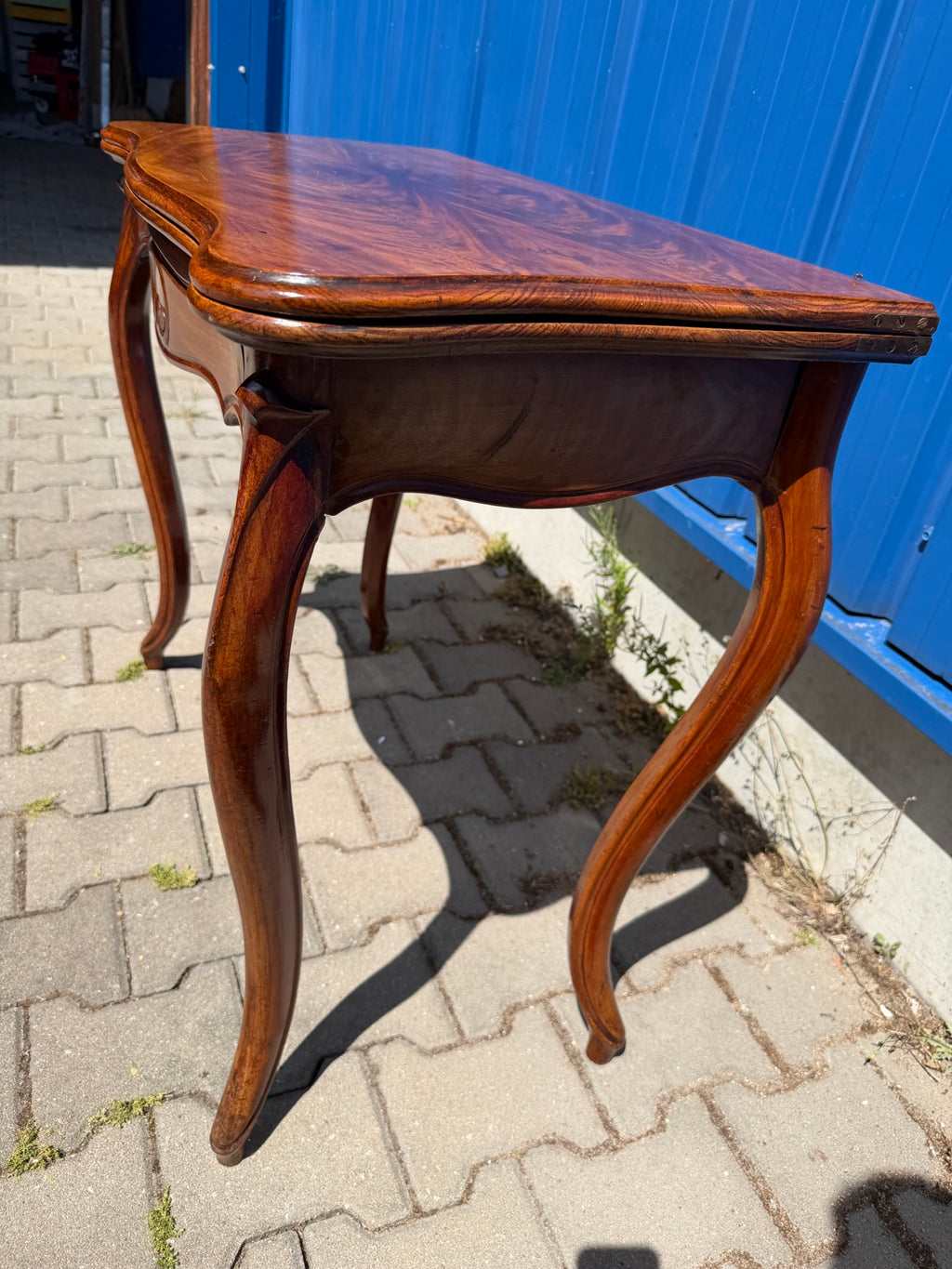 Antiker Spieltisch aus Mahagoni – klappbarer Kartentisch, Louis Philippe um 1870