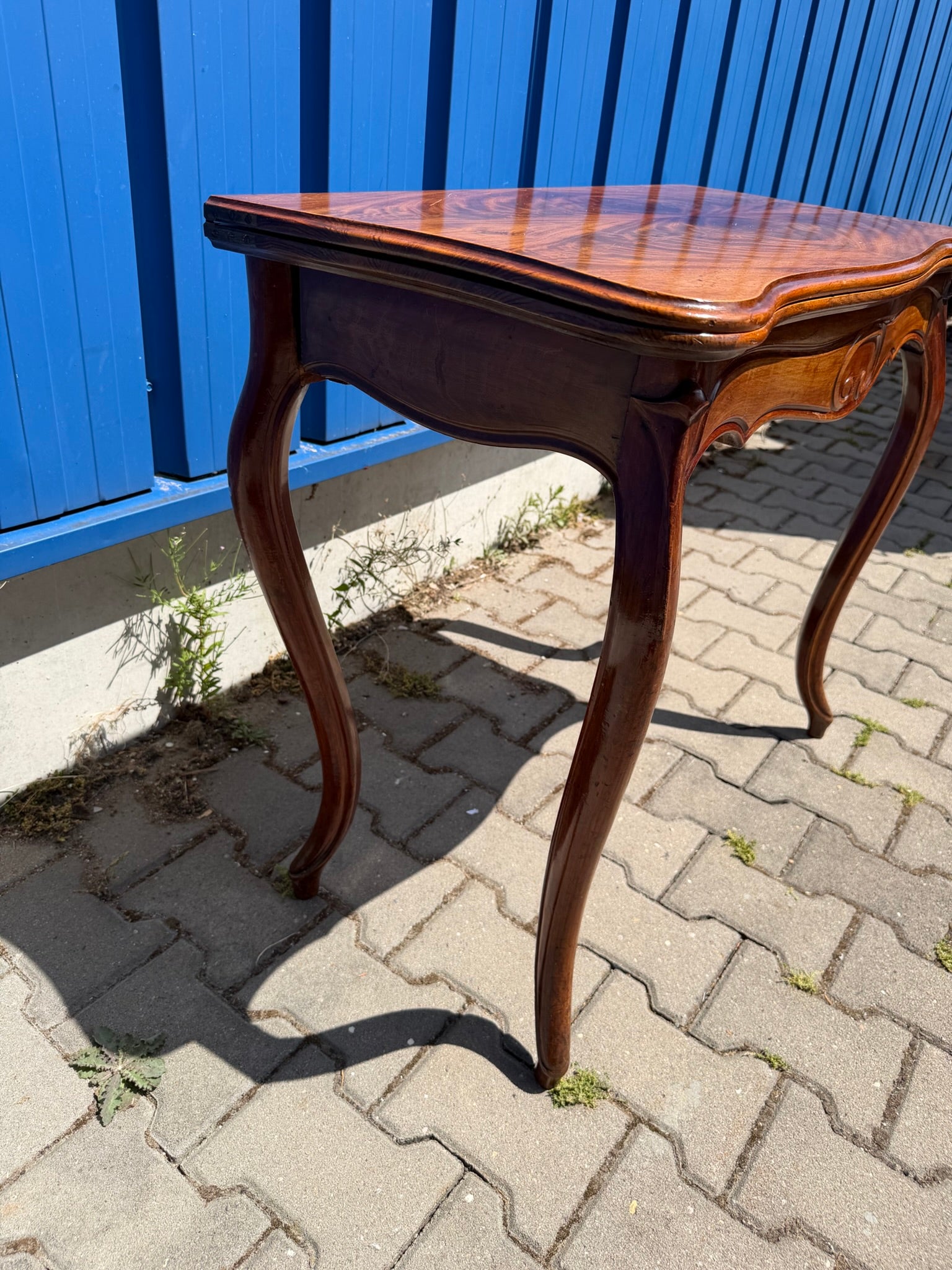 Antiker Spieltisch aus Mahagoni – klappbarer Kartentisch, Louis Philippe um 1870