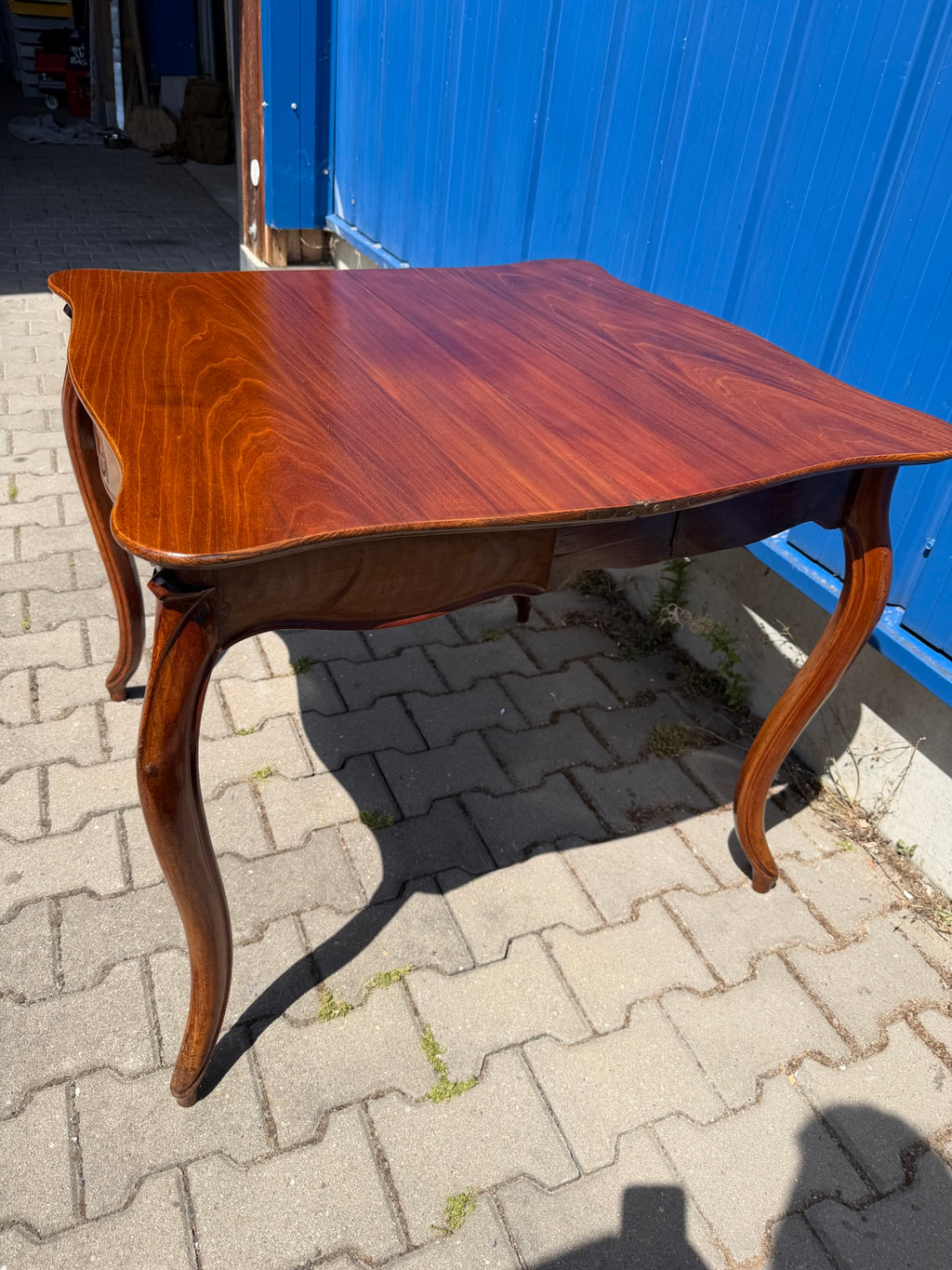 Antiker Spieltisch aus Mahagoni – klappbarer Kartentisch, Louis Philippe um 1870