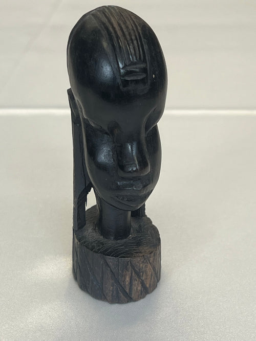 Afrikanische Büste – geschnitzter Frauenkopf, Ebenholz-Typ