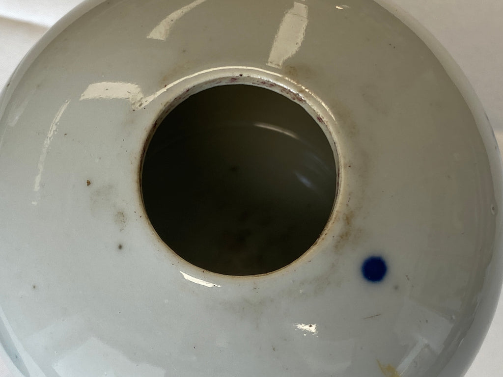Chinesische Teedose, blau-weiß – Unterglasurmalerei, 19. Jahrhundert