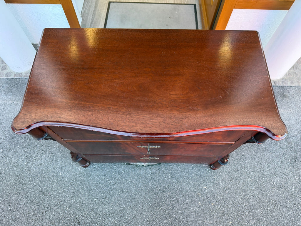 Kommode Mahagoni Louis Philippe antik um 1860 3 Schubladen originale Beschläge