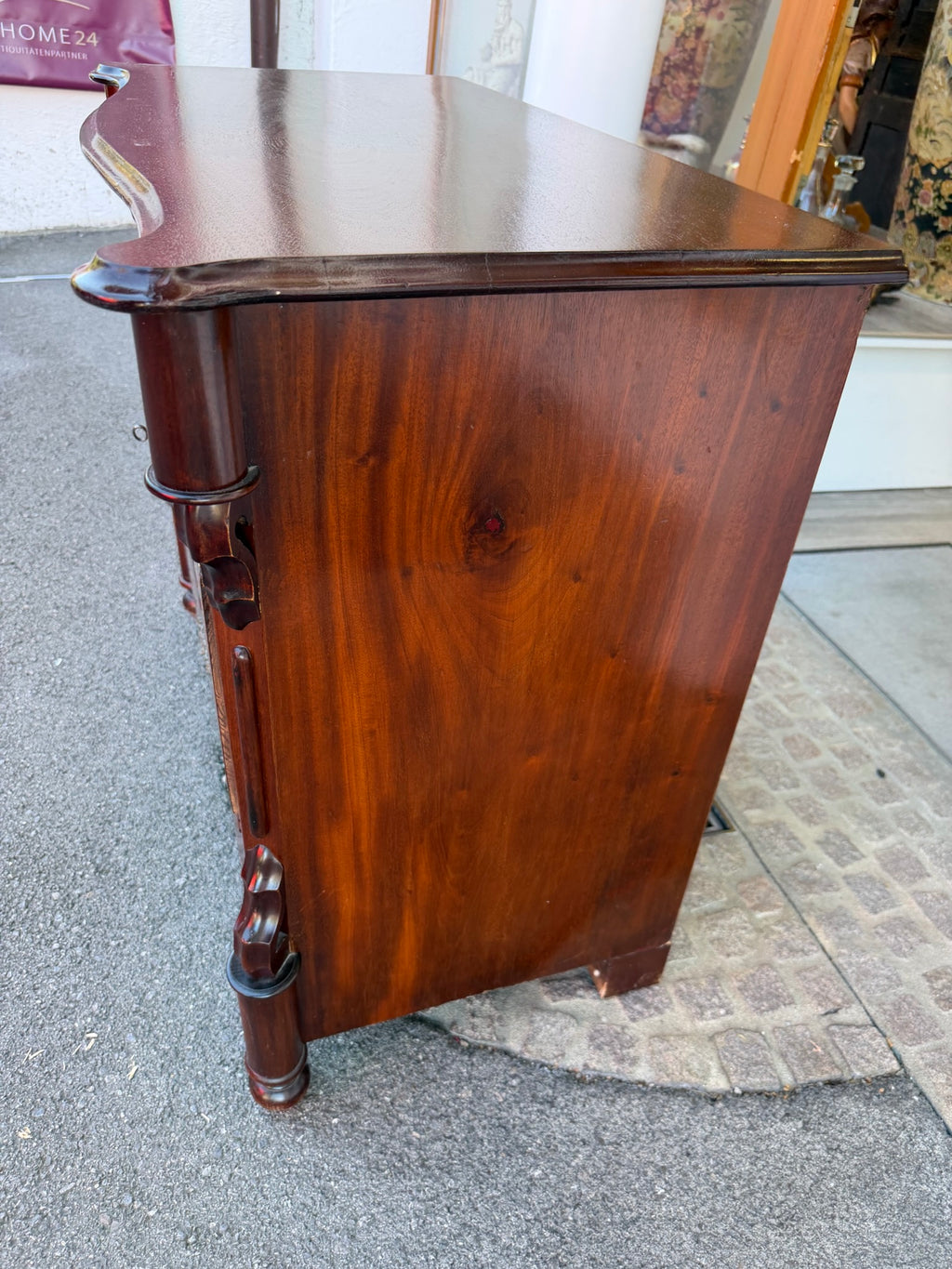 Kommode Mahagoni Louis Philippe antik um 1860 3 Schubladen originale Beschläge