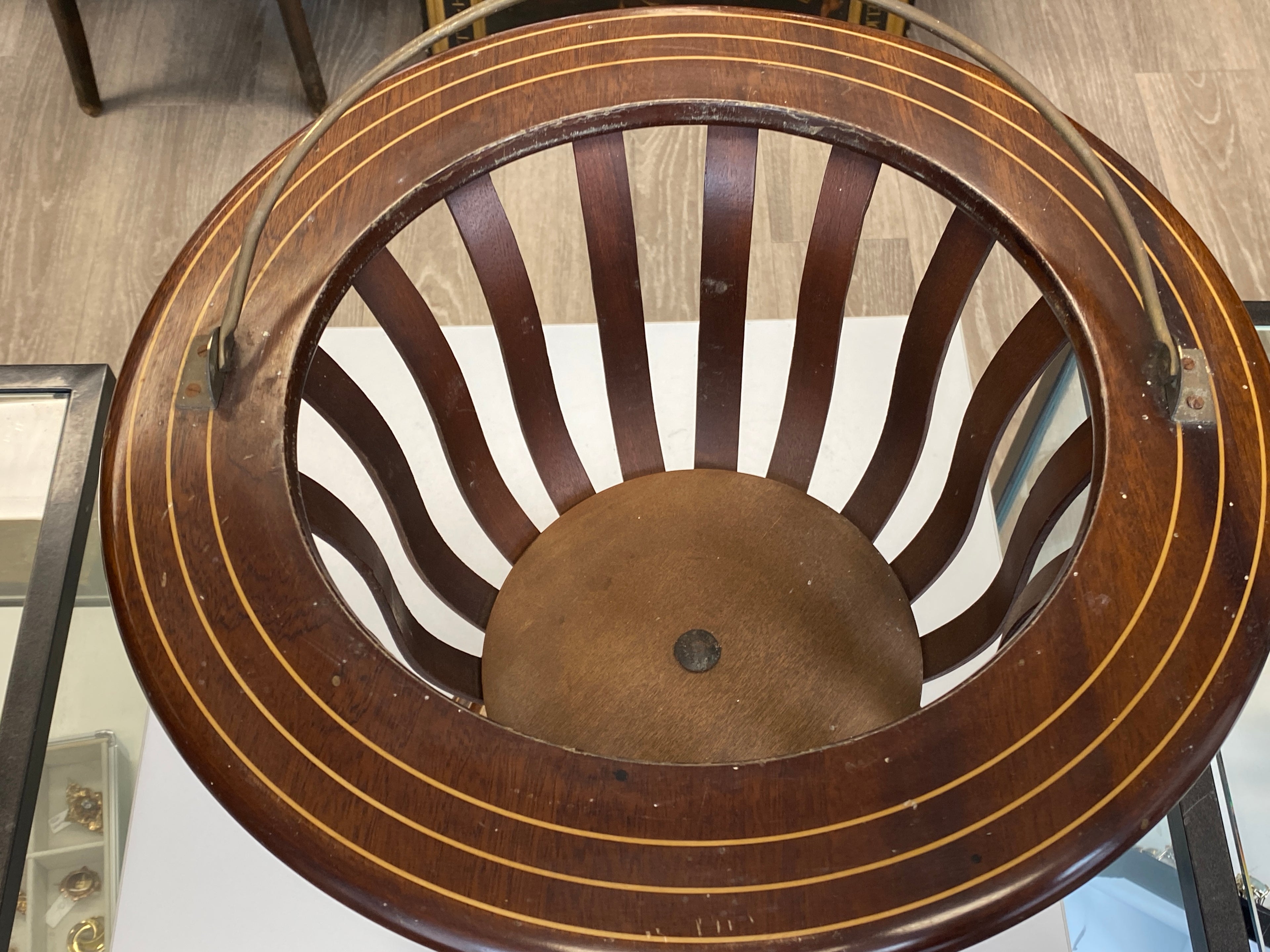 Holländisches Teestövchen (theestoof) mit Messingeimer – Mahagoni